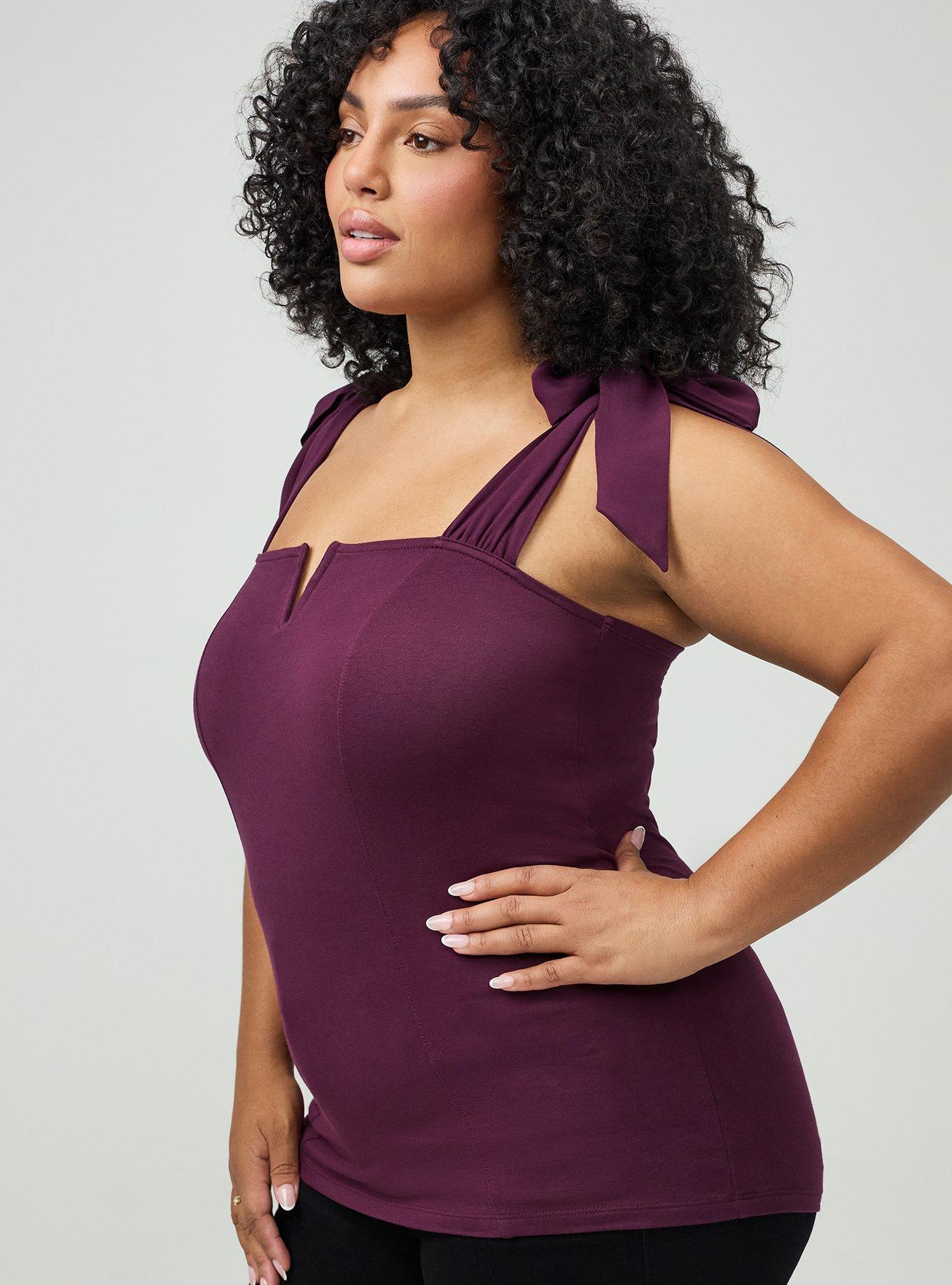 Foxy Tie Strap Corset Tank, POTENT PURPLE, alternate