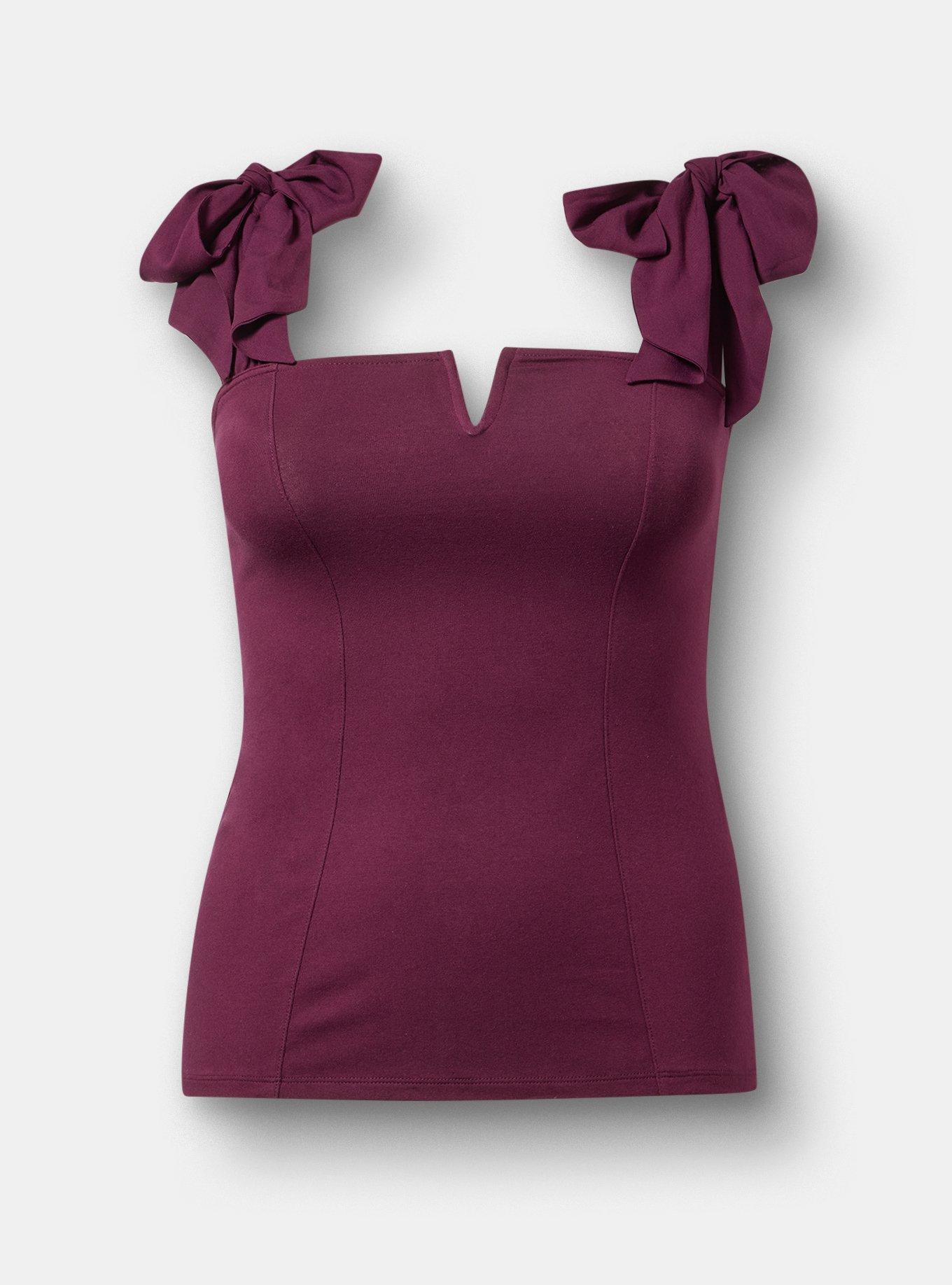 Foxy Tie Strap Corset Tank, POTENT PURPLE, hi-res