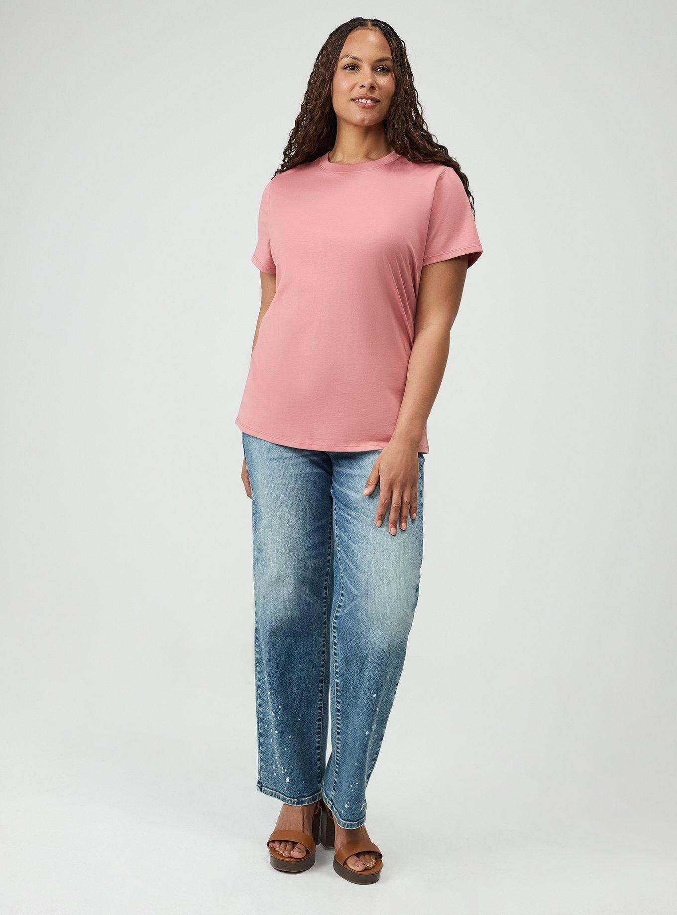 Cotton Crew Boxy Tee, DUSTY ROSE, alternate