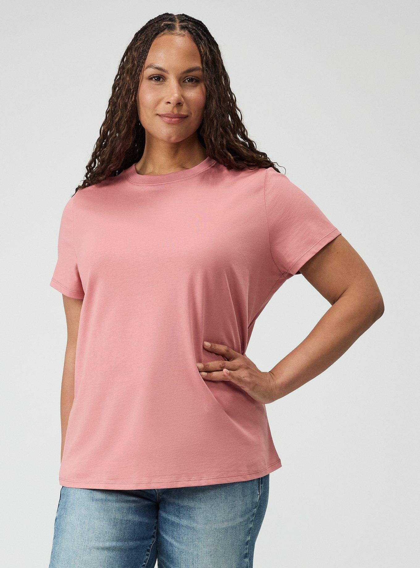 Cotton Crew Boxy Tee, DUSTY ROSE, alternate