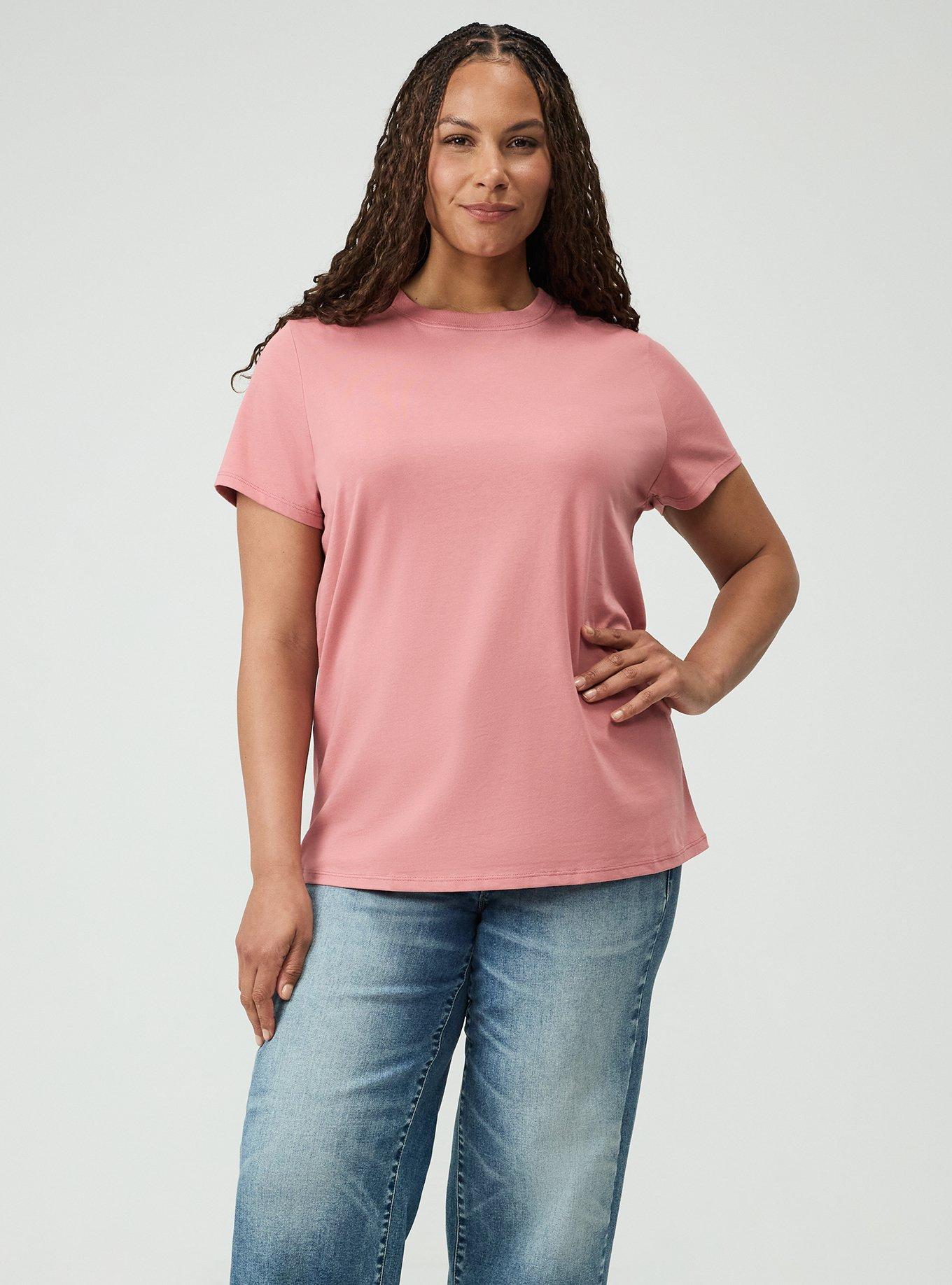 Cotton Crew Boxy Tee, DUSTY ROSE, alternate