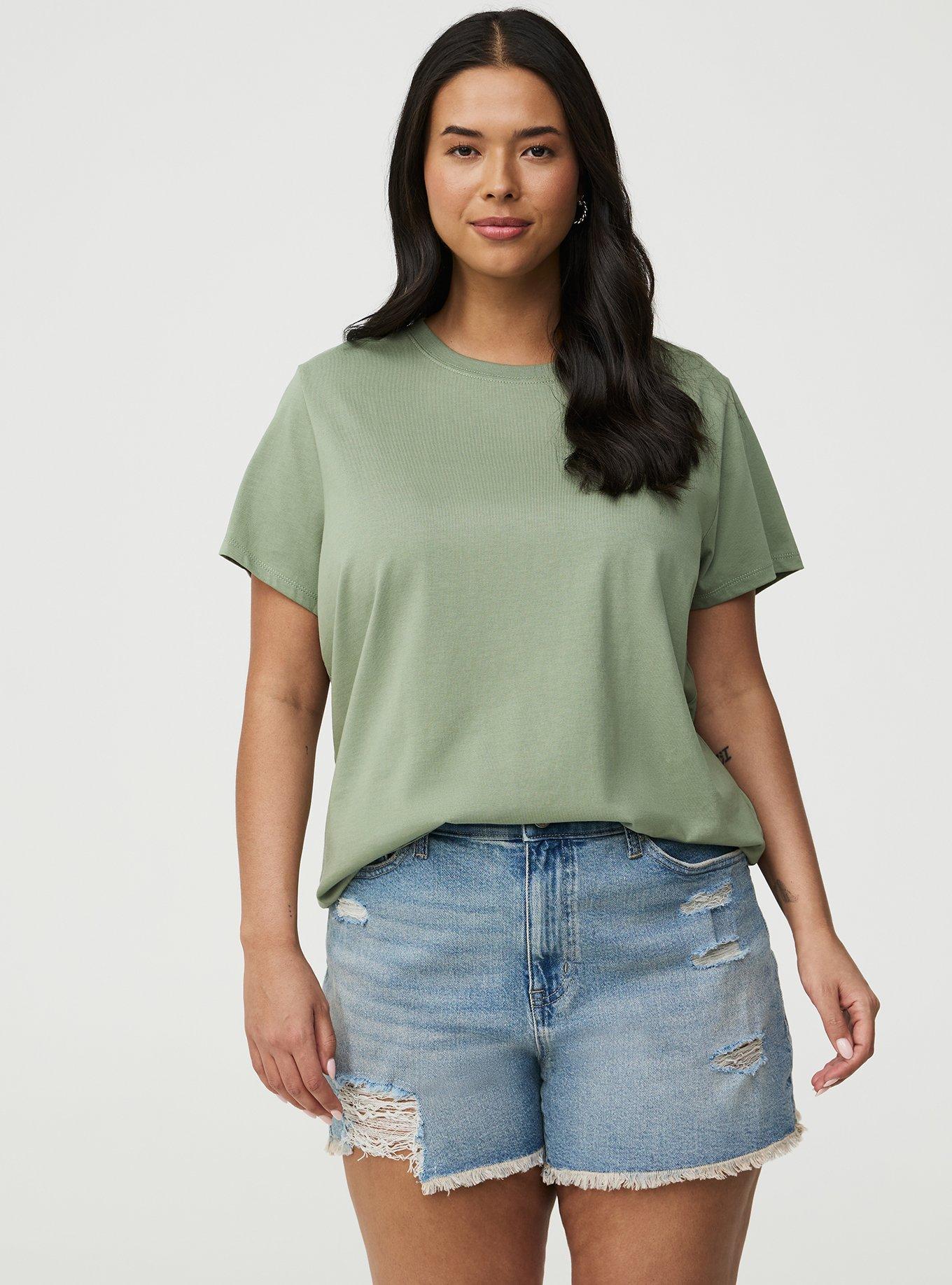 Cotton Crew Boxy Tee, HEDGE GREEN, alternate