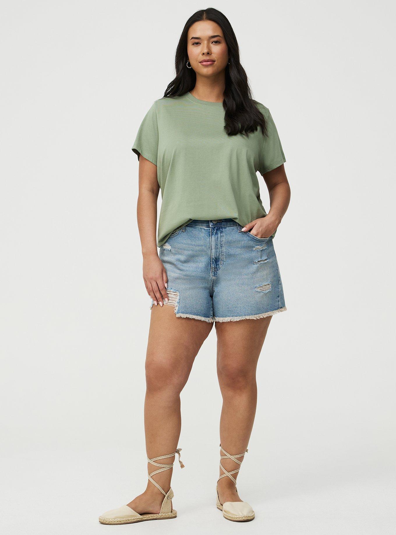 Cotton Crew Boxy Tee, HEDGE GREEN, alternate