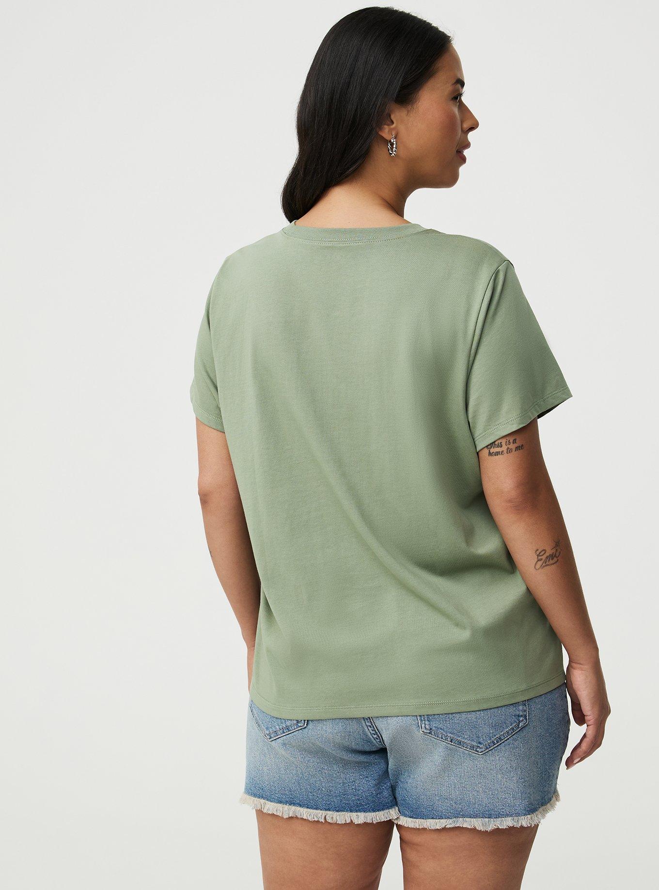 Cotton Crew Boxy Tee, HEDGE GREEN, alternate
