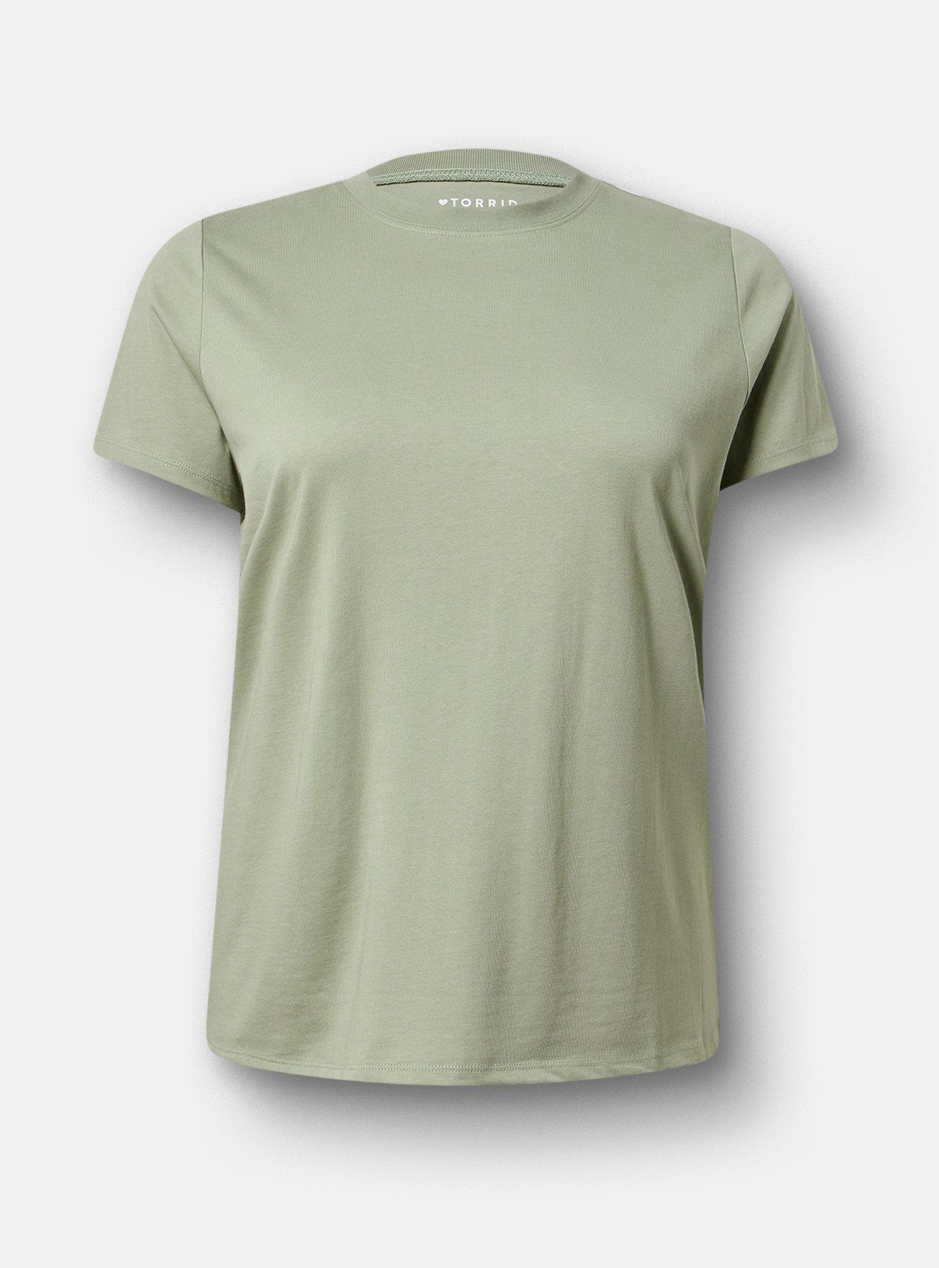 Cotton Crew Boxy Tee, HEDGE GREEN, hi-res
