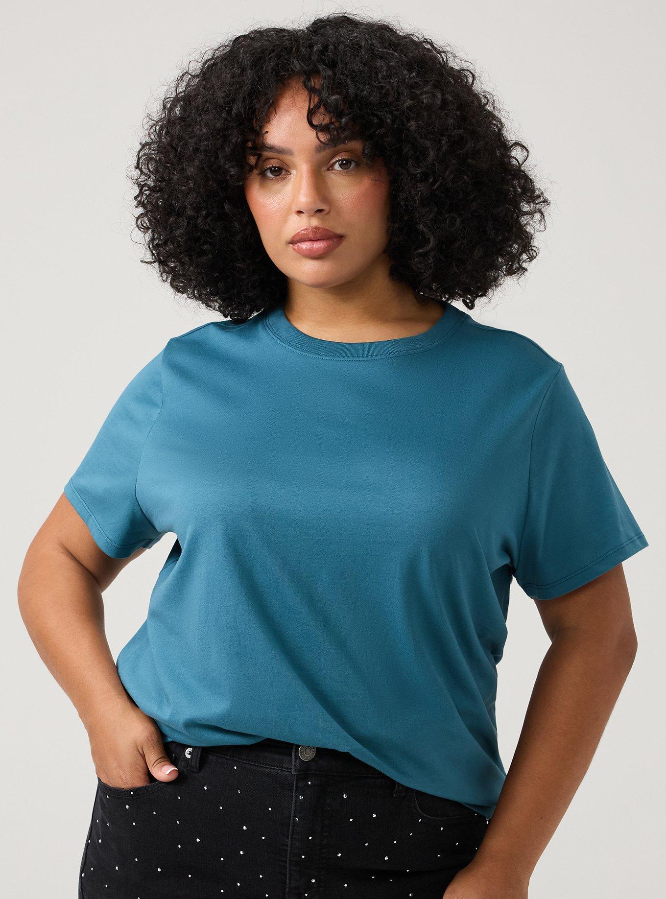 Cotton Crew Boxy Tee, MALLARD BLUE, alternate