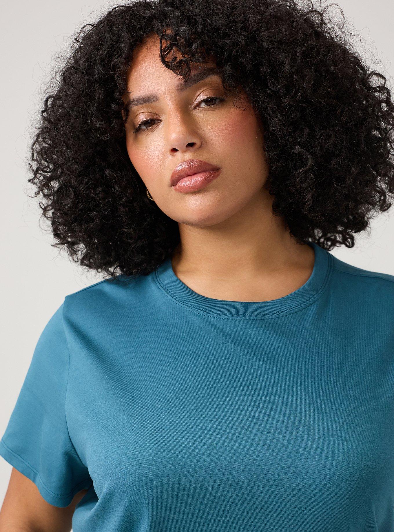 Cotton Crew Boxy Tee, MALLARD BLUE, alternate