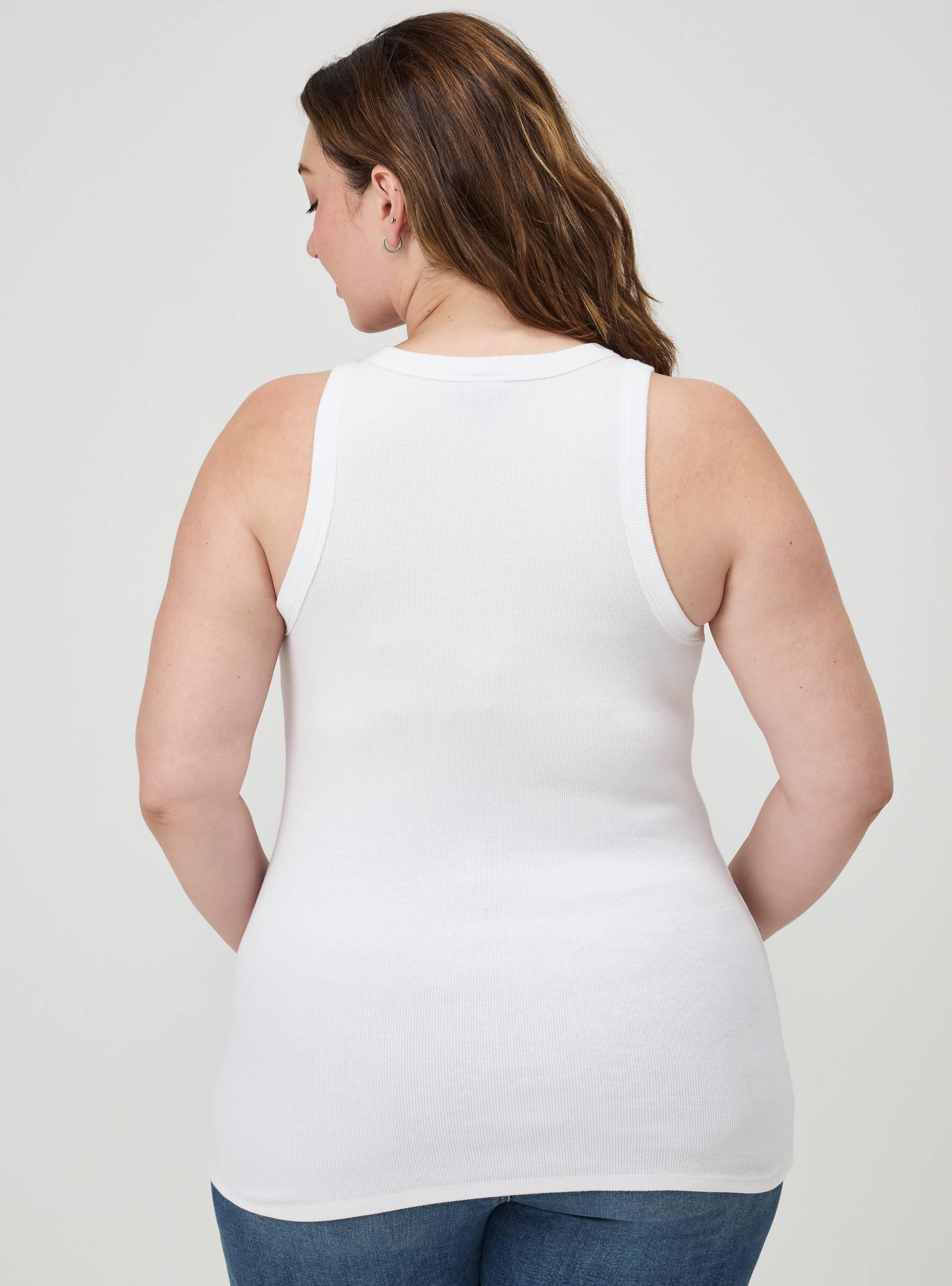 Heritage Rib Embellished High Neck Tank, BRIGHT WHITE, alternate