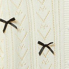 Plus Size LoveSick Dainty Bow Cardigan, ANTIQUE WHITE, swatch