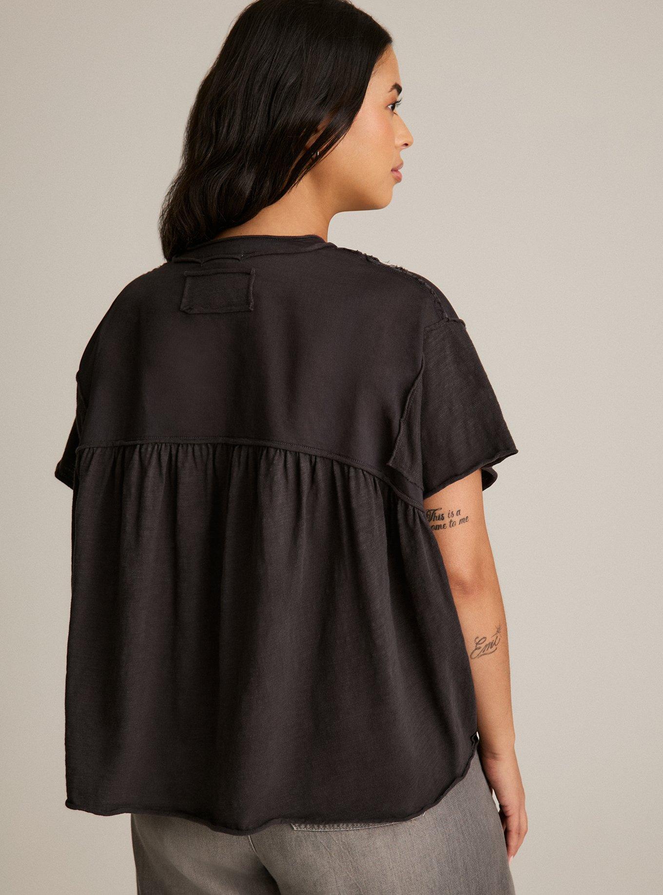 Festi Raglan Button-Up Top