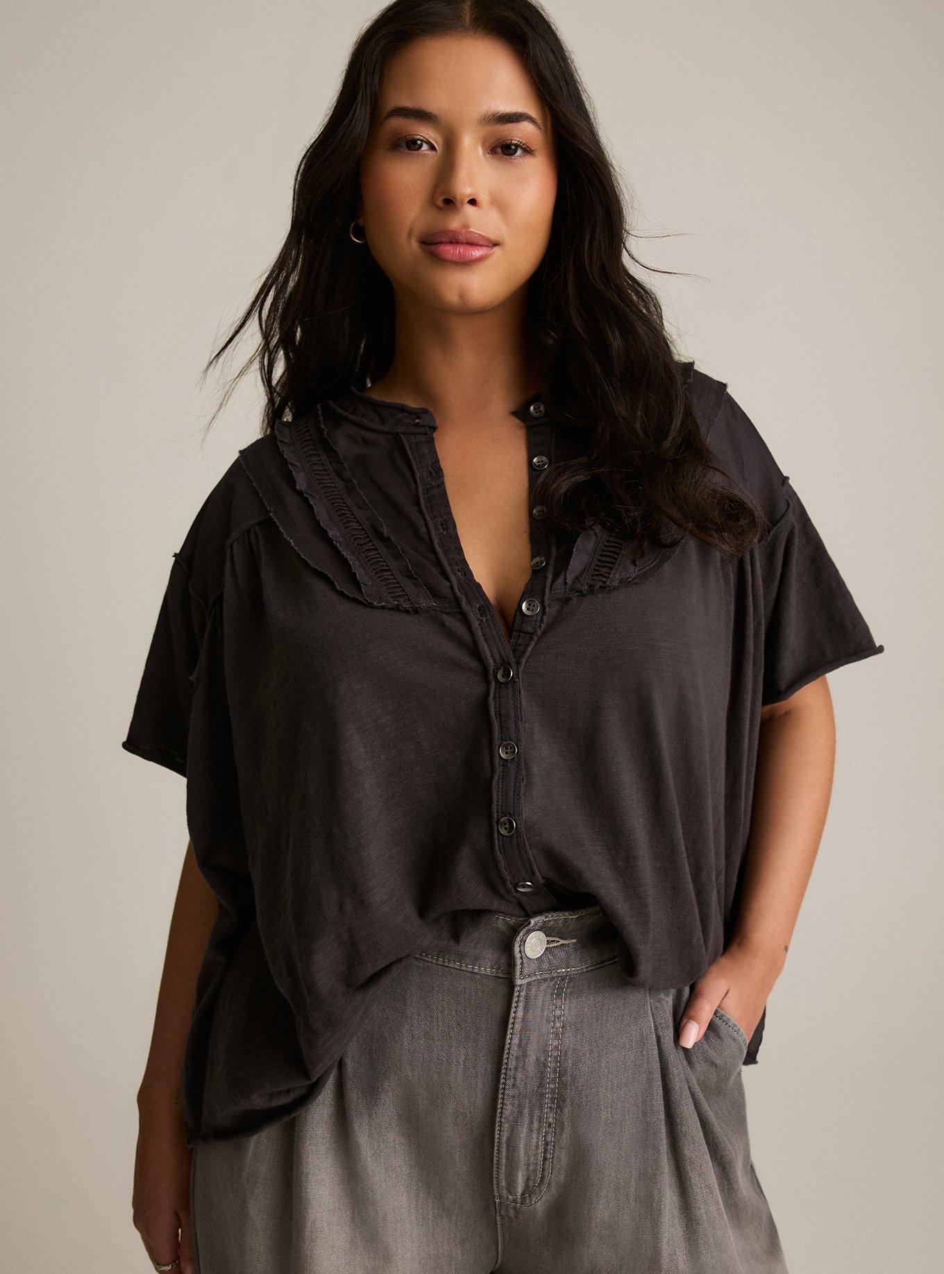 Festi Raglan Button-Up Top