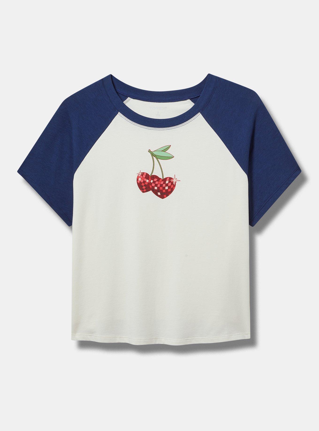 Rainbow Fitted Vintage Jersey Ringer Crop Tee