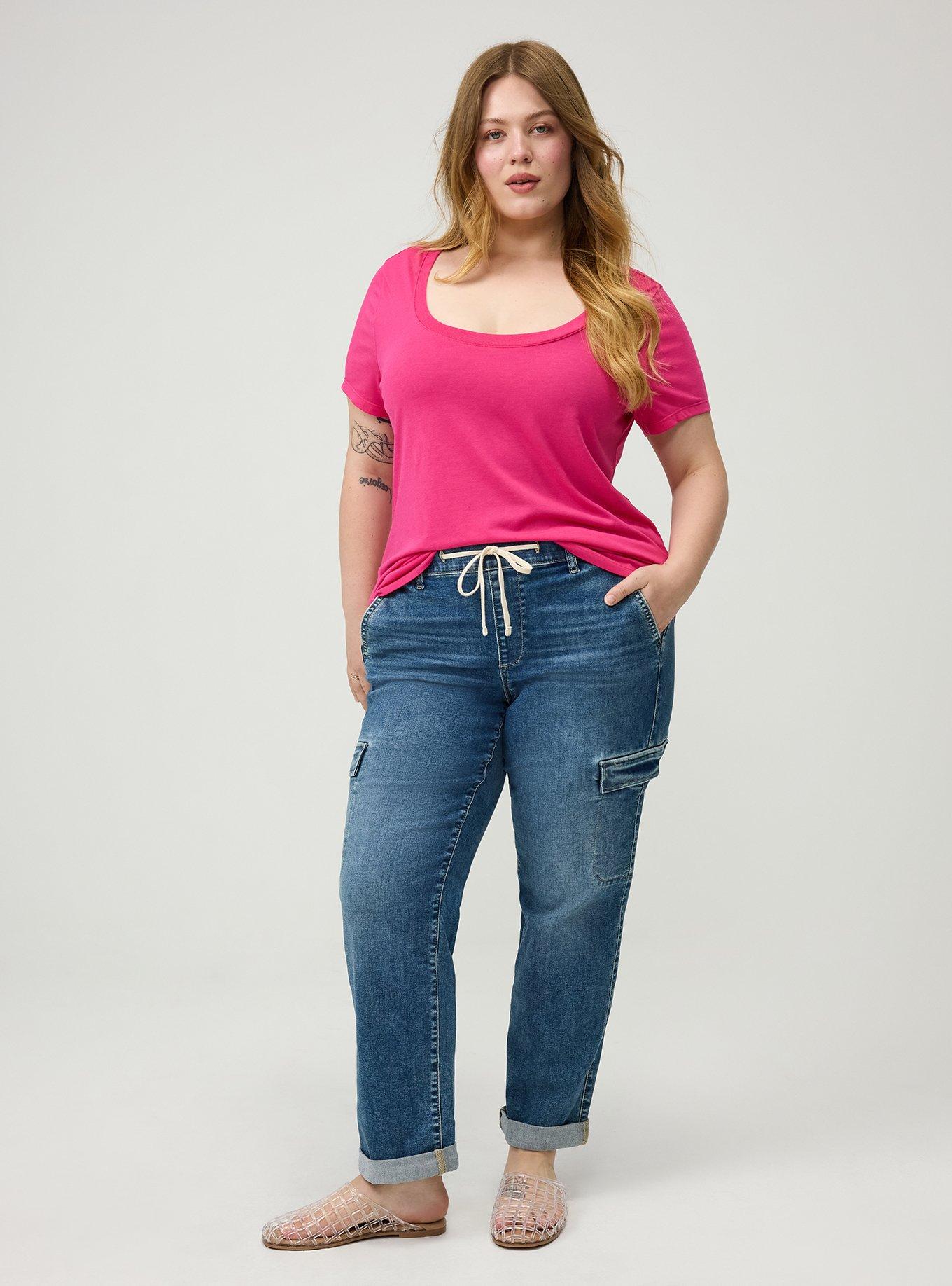 Plus Size Weekend Boyfriend Mid-Rise Jean, METEOR, hi-res