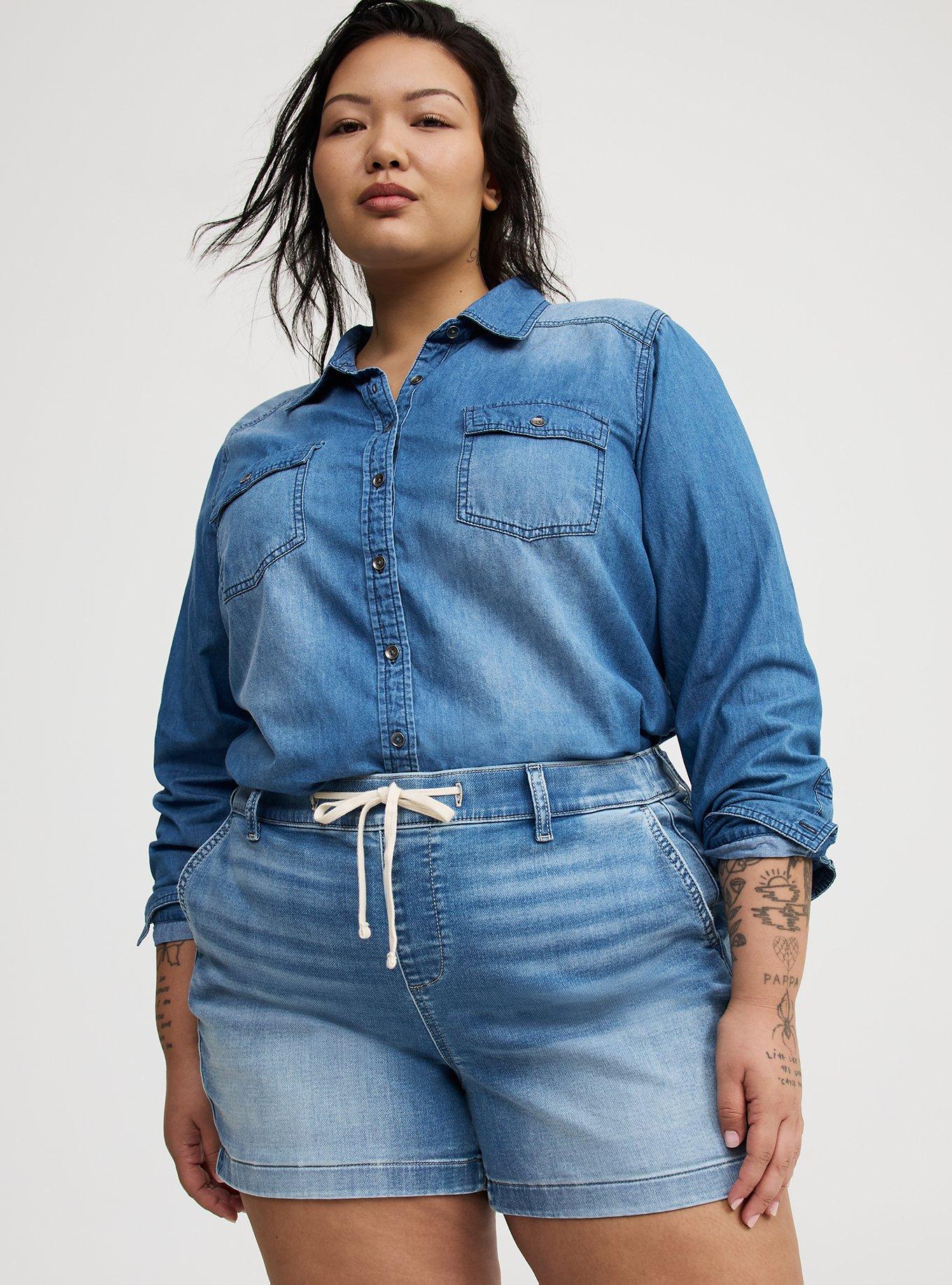 Weekend Mid-Rise Knit Denim Short