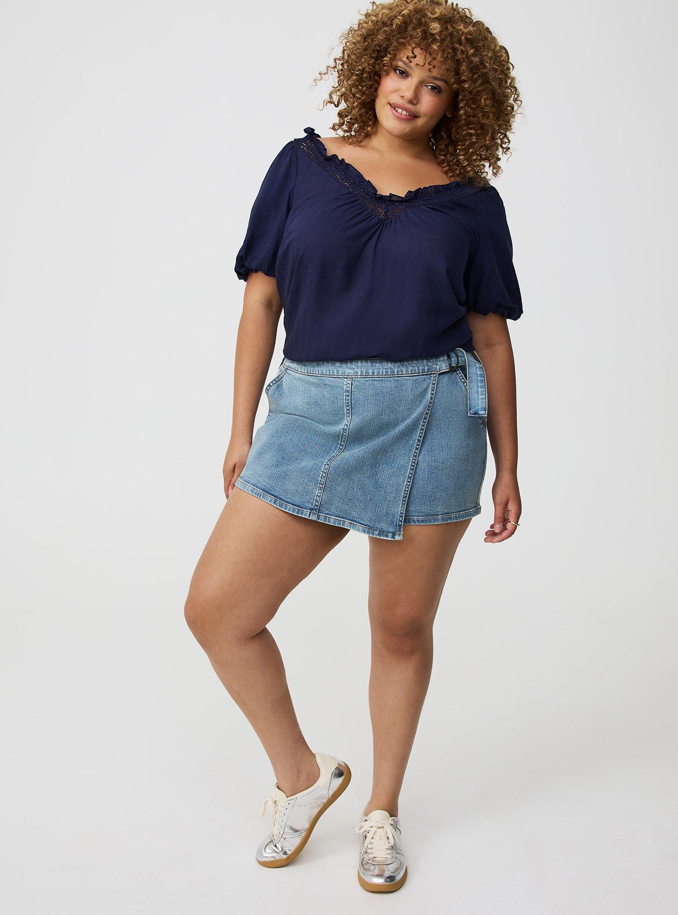 High-Rise Wrap-Front Skort