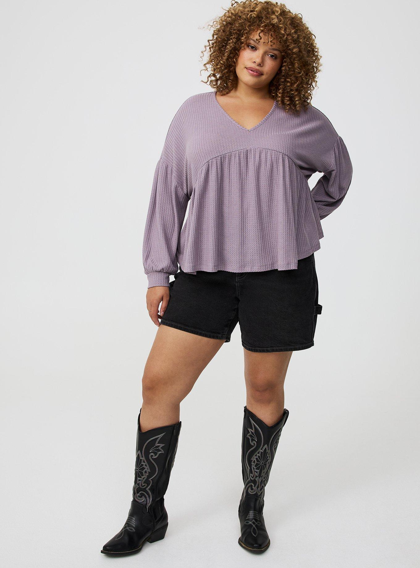 Shirred Long Sleeve Top