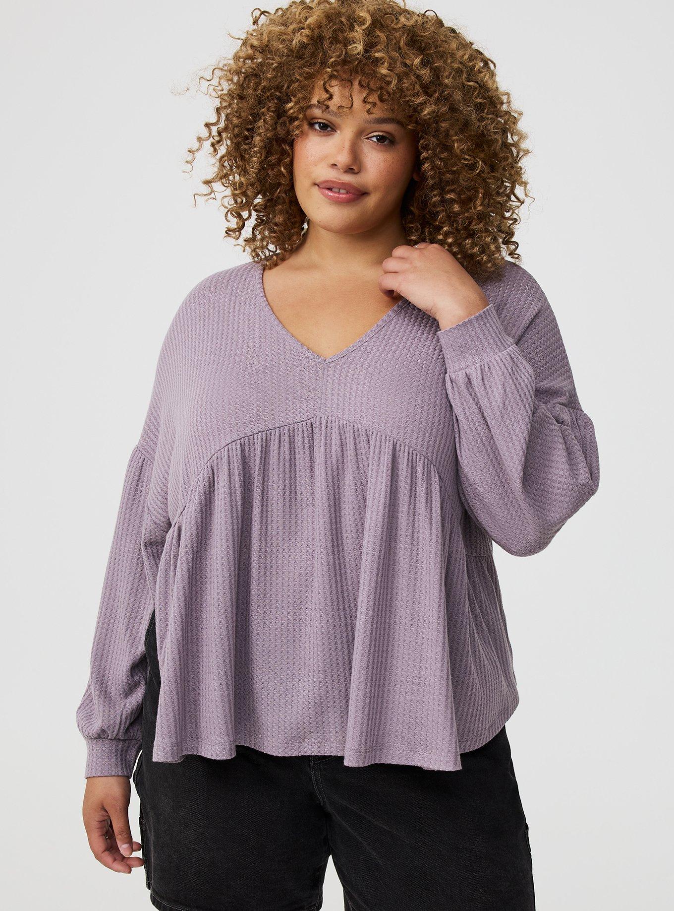 Shirred Long Sleeve Top