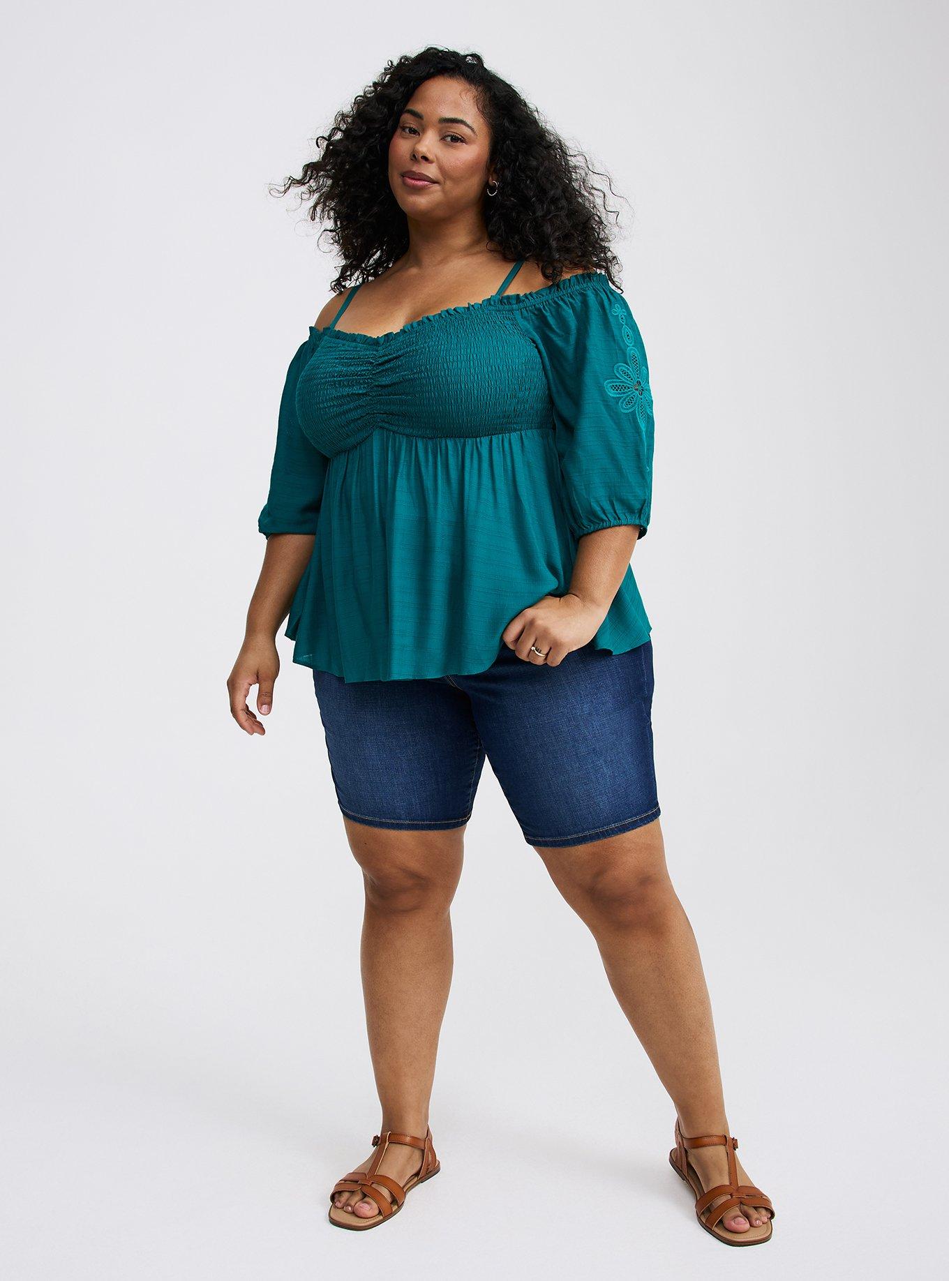 Cold-Shoulder 3/4 Sleeve Top
