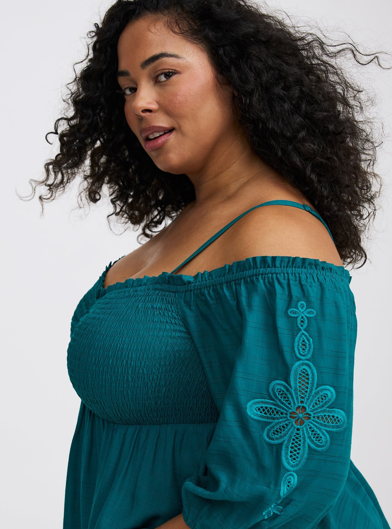 Plus Size - Cold-Shoulder 3/4 Sleeve Top - Torrid