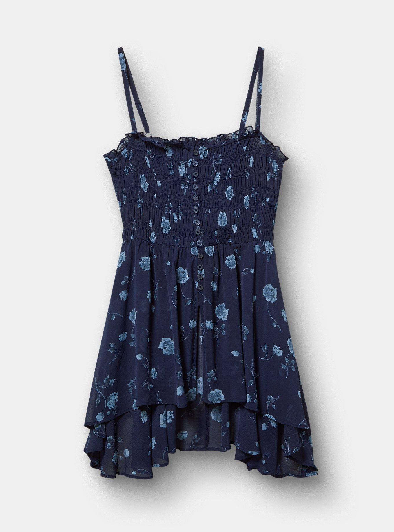Button-Front Smocked Tunic Cami