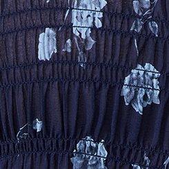 Button-Front Smocked Tunic Cami, TOSSED ROSES FLORAL PEACOAT, swatch