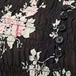 Button-Front Smocked Tunic Cami, GRACE FLORAL BLACK, swatch