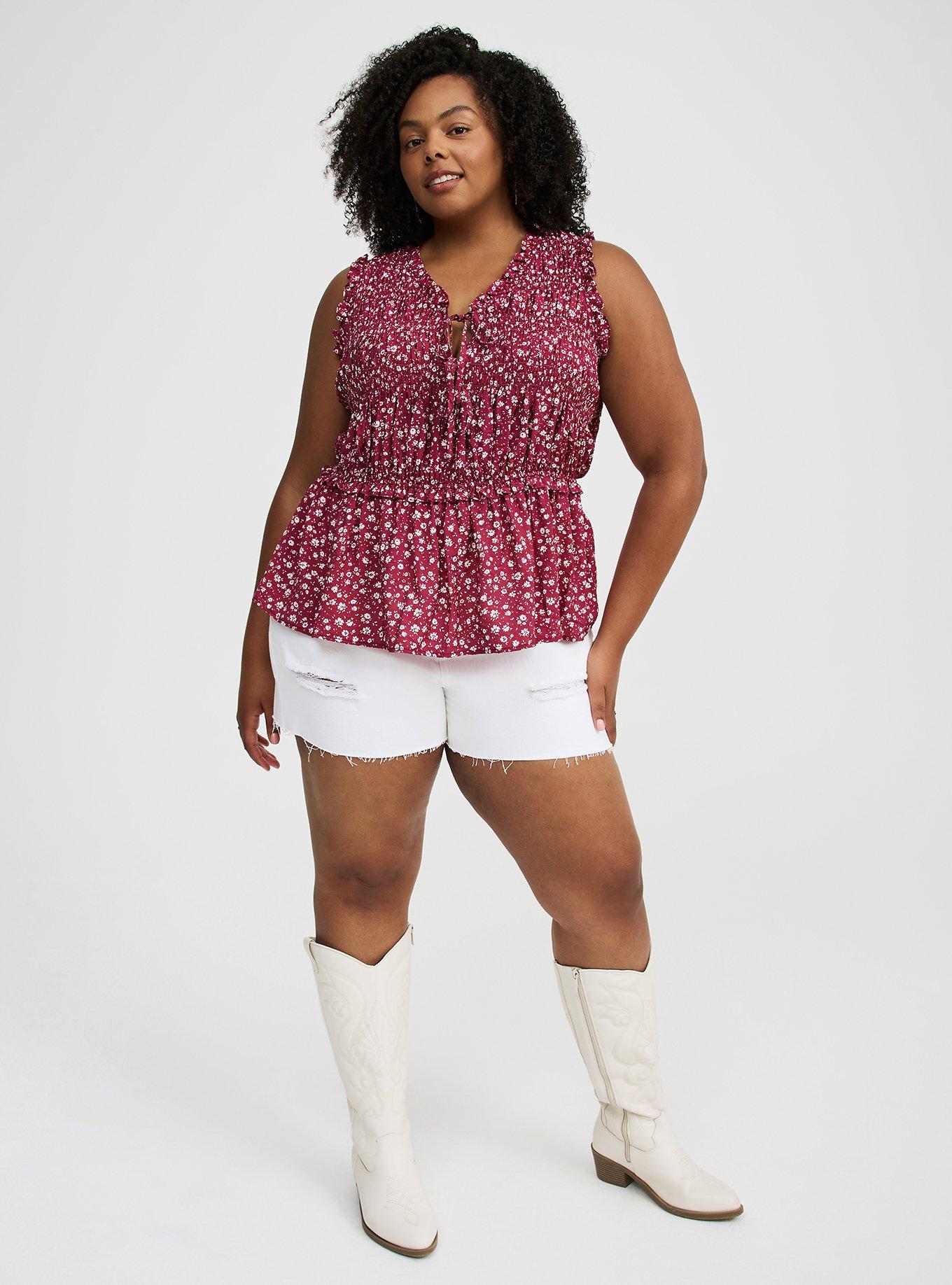 Ruffle Smocked-Bodice Top
