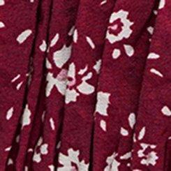 Ruffle Smocked-Bodice Top, BARB DITSY FLORAL RED PLUM, swatch