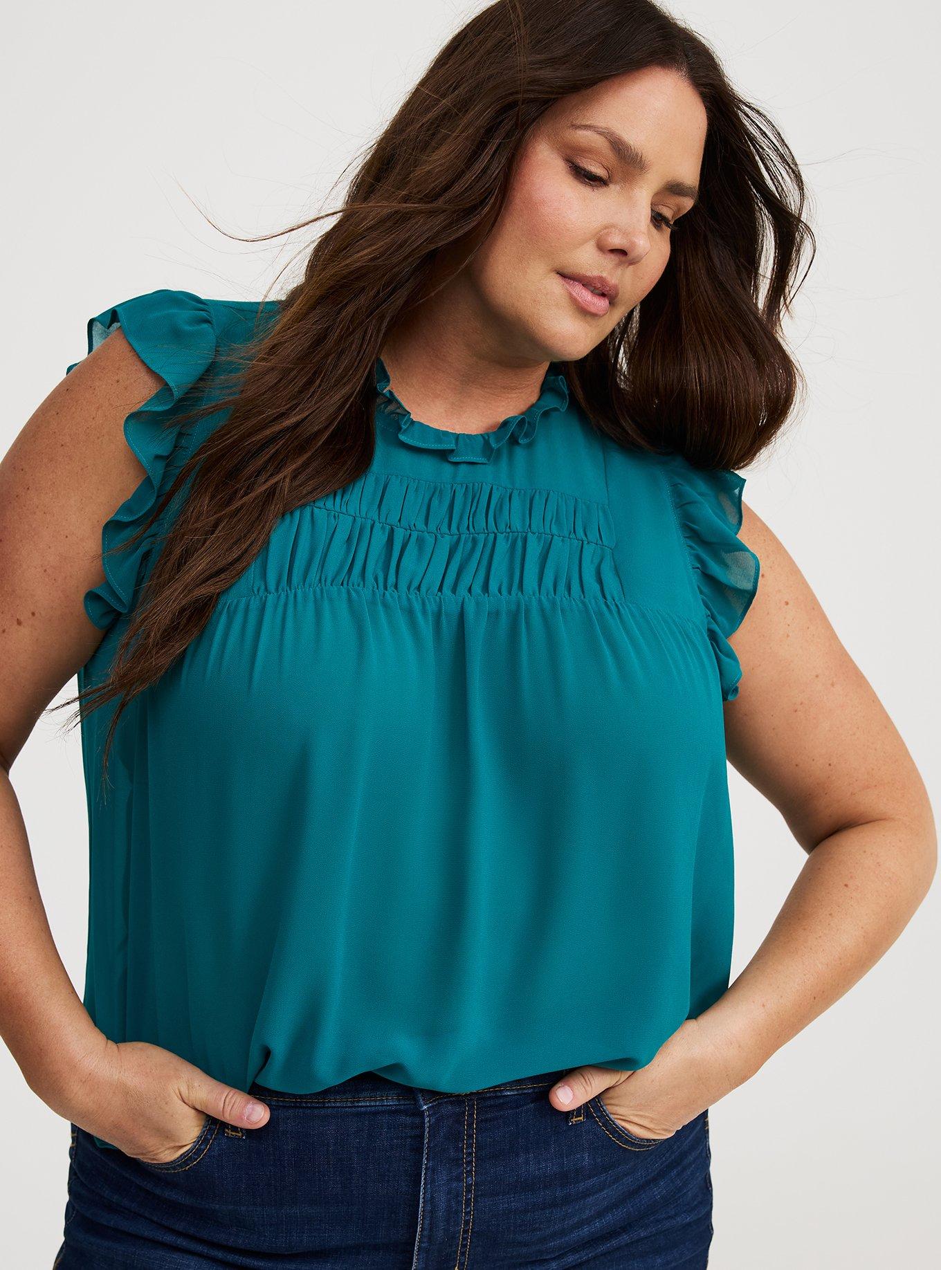 Chiffon Ruffle Smocked Top