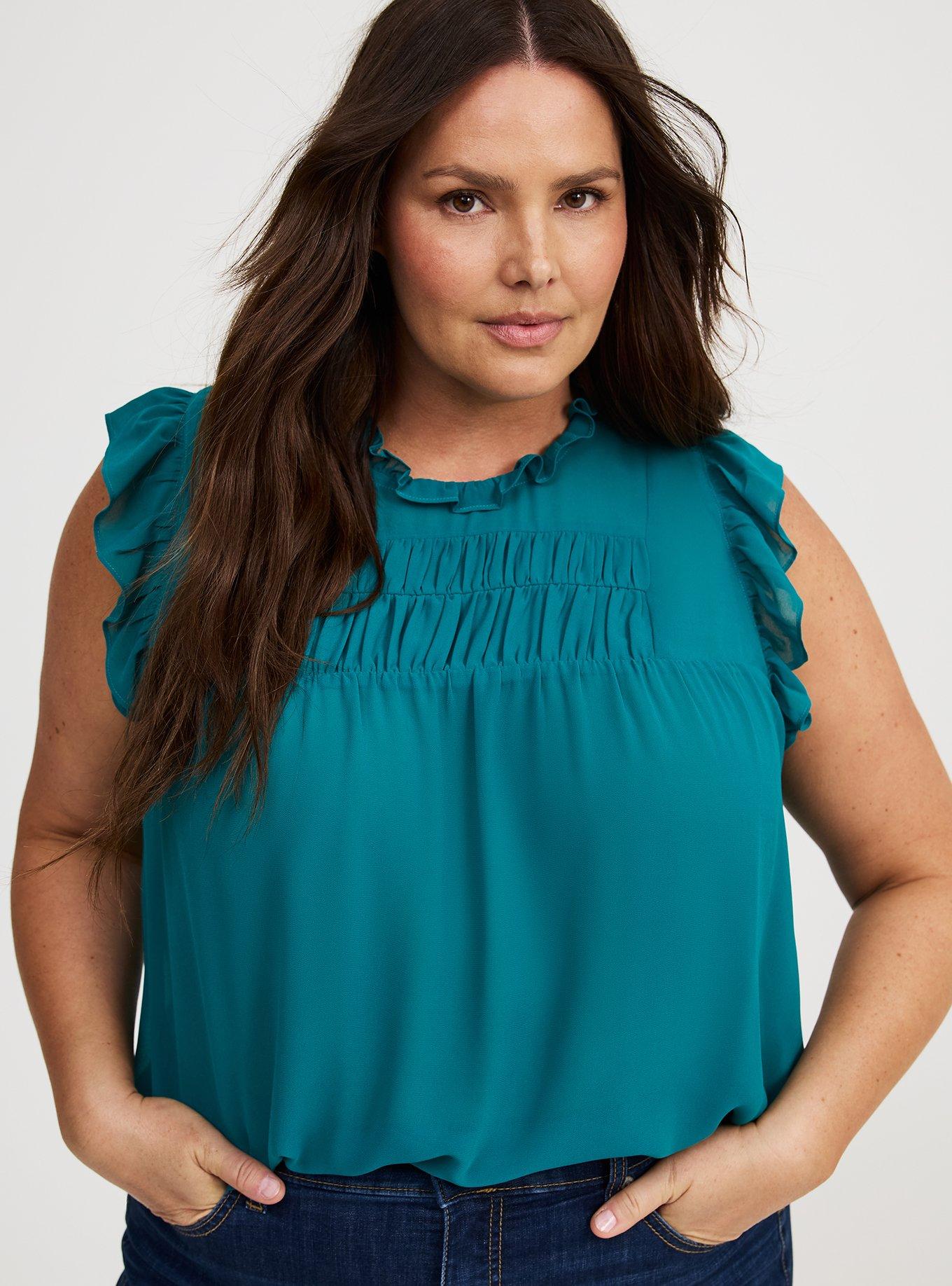 Chiffon Ruffle Smocked Top