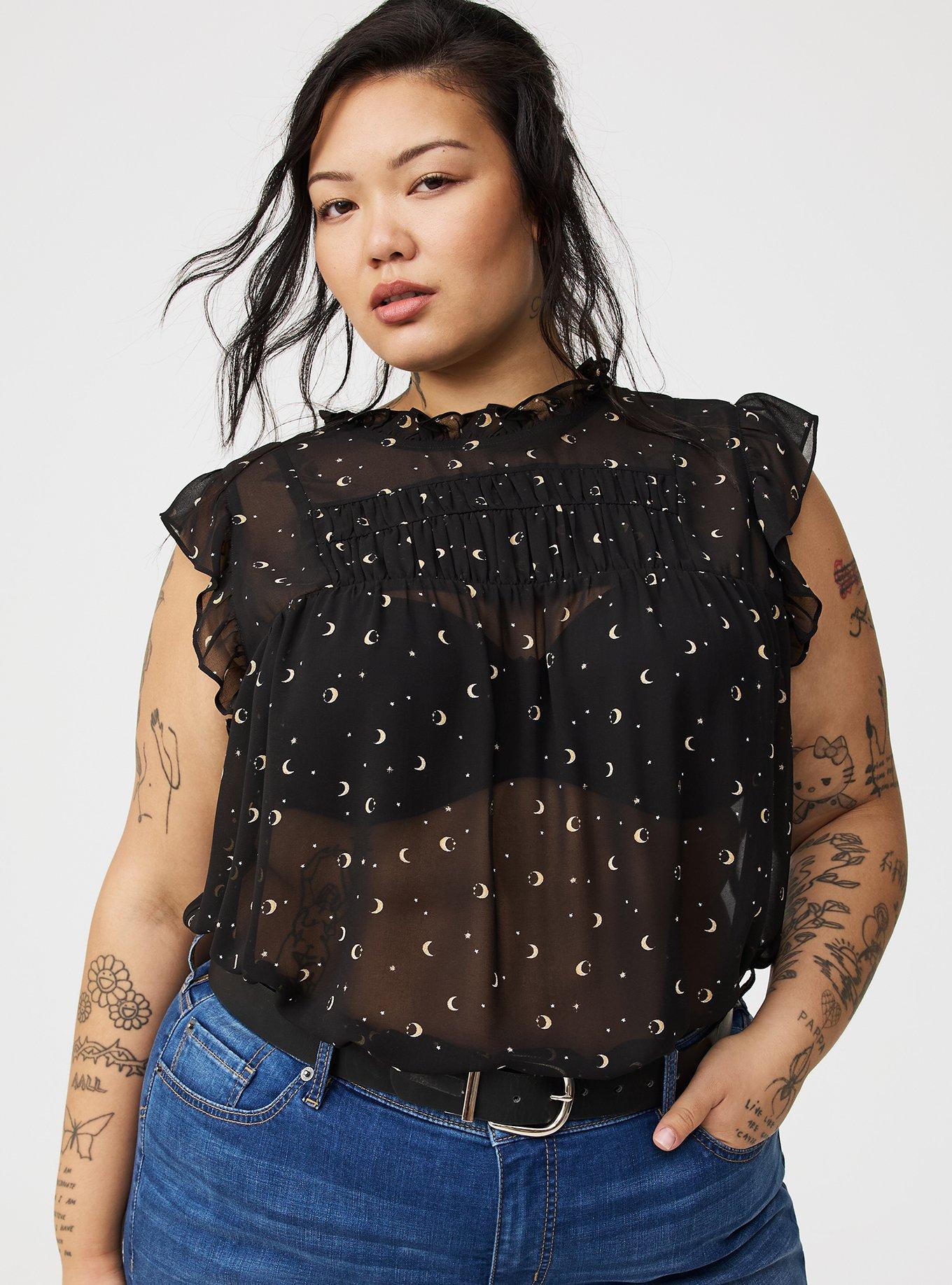 Chiffon Ruffle Smocked Top