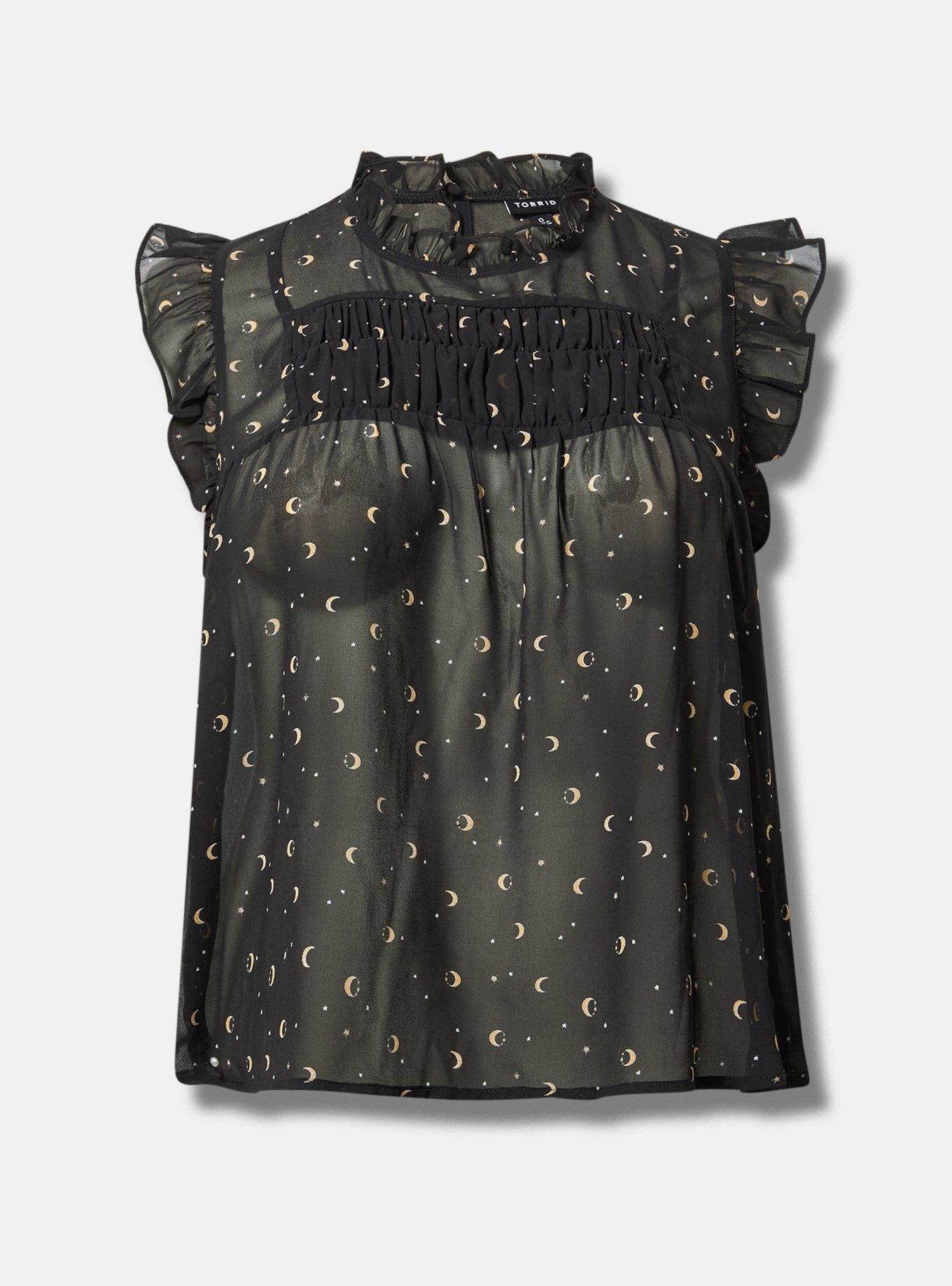 Chiffon Ruffle Smocked Top