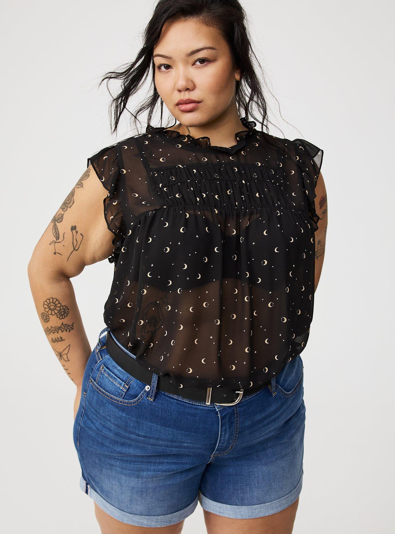 Chiffon Ruffle Smocked Top