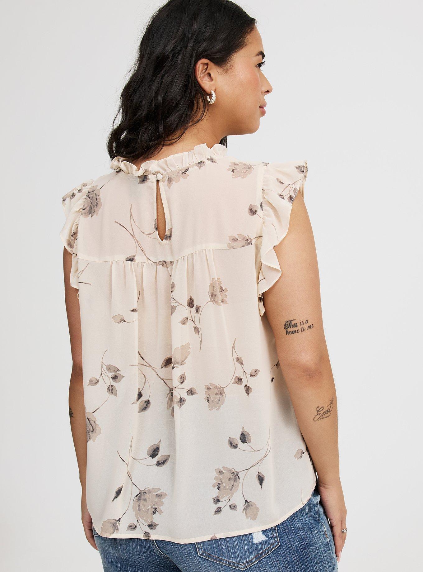 Chiffon Ruffle Smocked Top