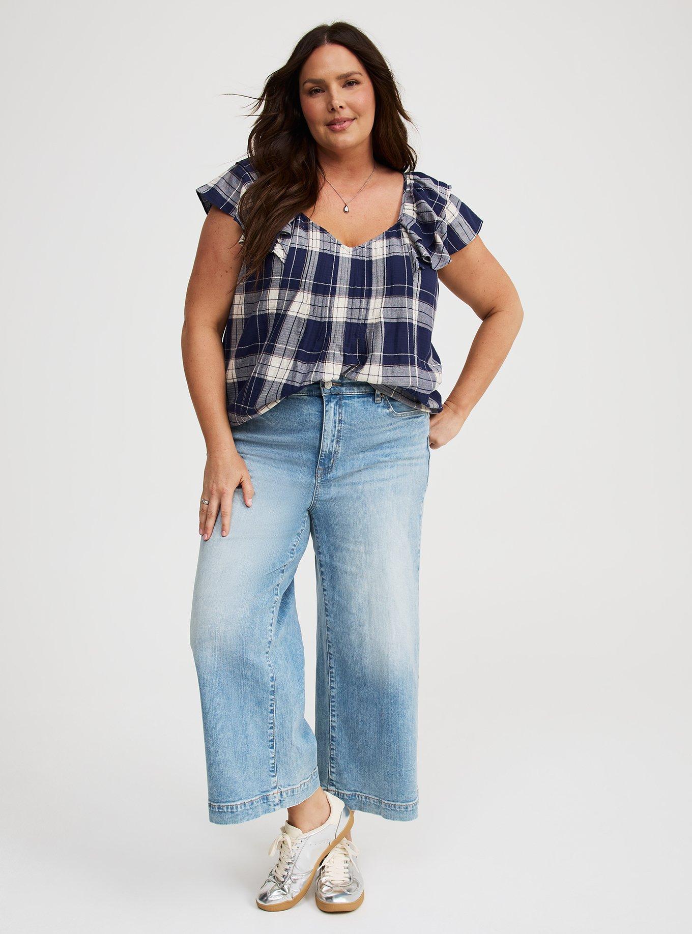 Cotton Flutter-Sleeve Blouse