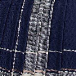 Cotton Flutter-Sleeve Blouse, SPLAT PLAID PEACOAT, swatch