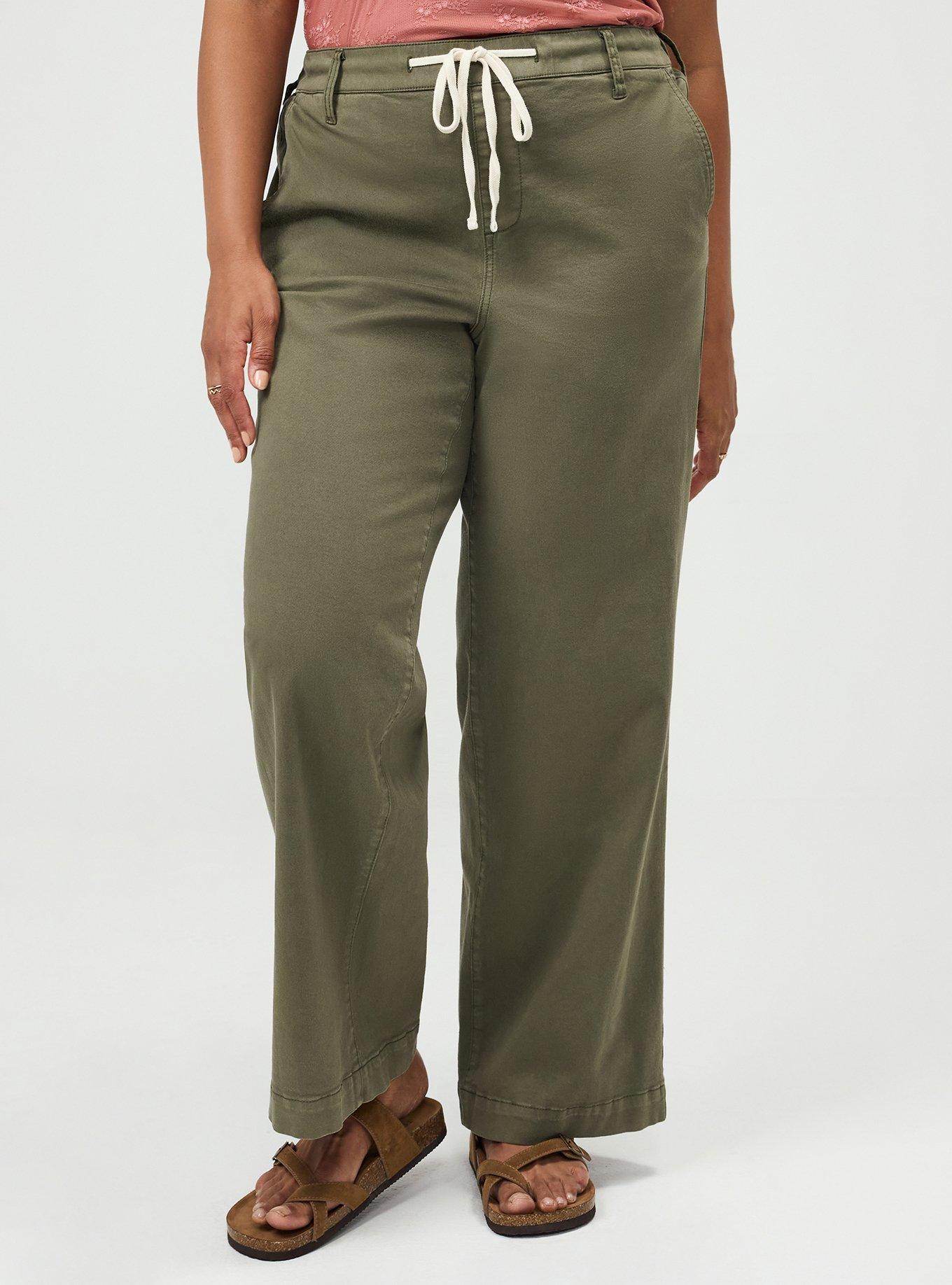 Plus Size Weekend Mid-Rise Wide-Leg Pant, DUSTY OLIVE, alternate