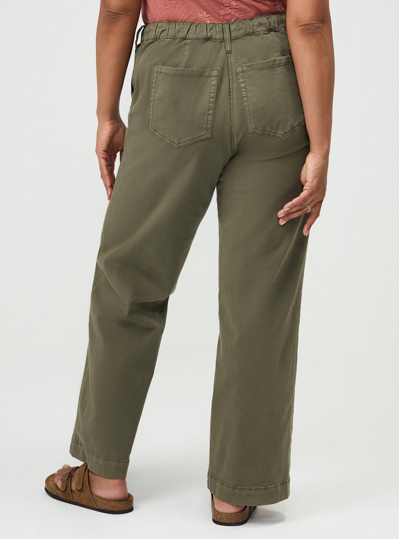 Plus Size Weekend Mid-Rise Wide-Leg Pant, DUSTY OLIVE, alternate