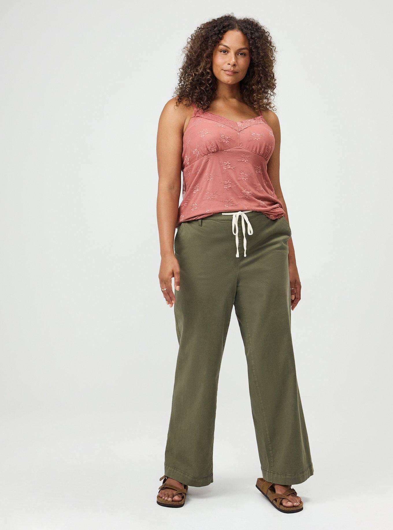 Plus Size Weekend Mid-Rise Wide-Leg Pant, DUSTY OLIVE, alternate