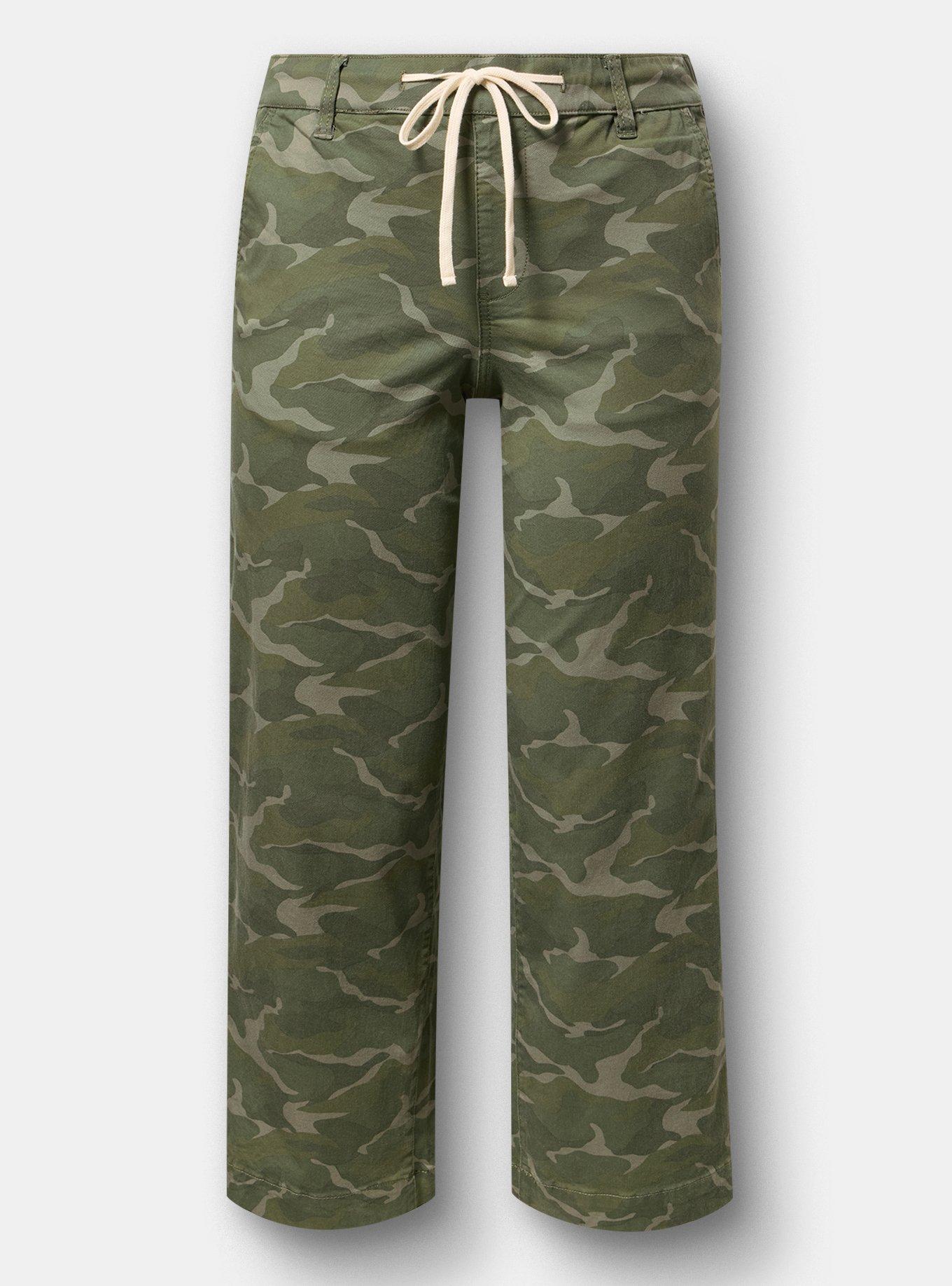 Plus Size Weekend Mid-Rise Wide-Leg Pant, CAMO CADET, flat