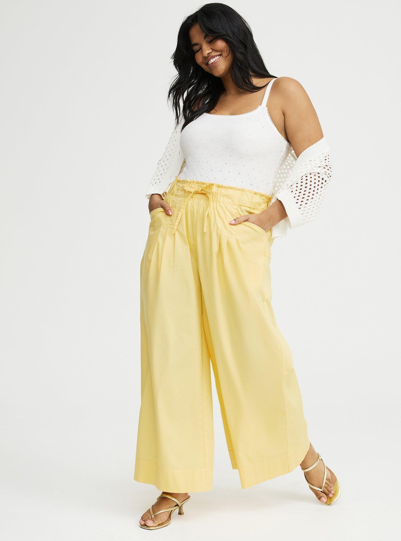 Plus Size Pull-On Poplin Wide-Leg Pant, SUNDRESS, hi-res