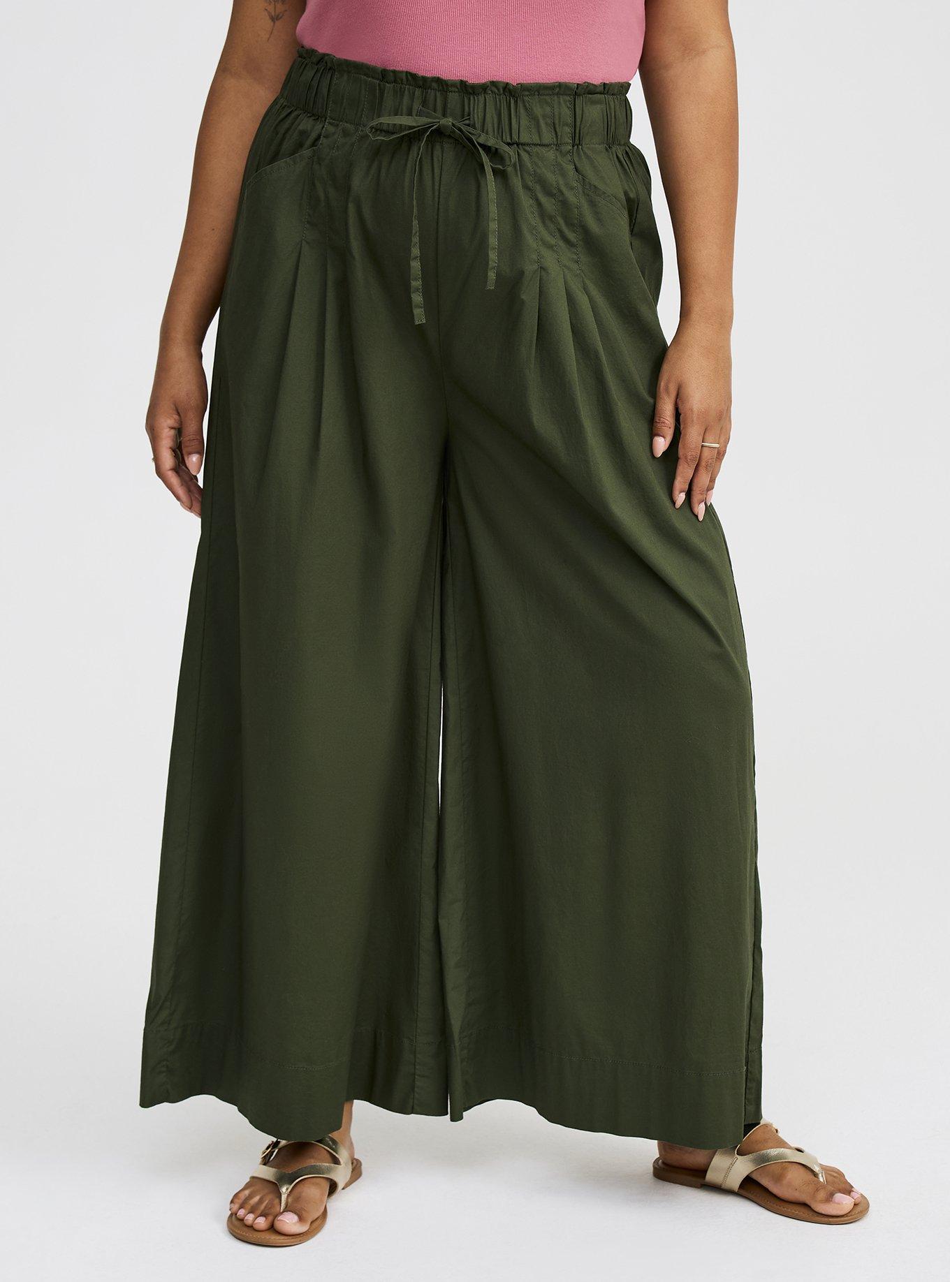 Pull-On Paper Bag Crop Pant