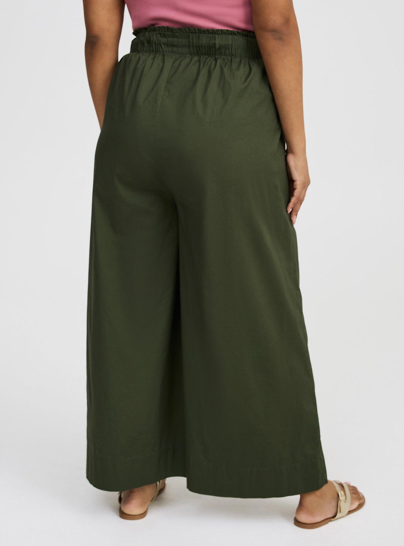 Pull-On Paper Bag Crop Pant