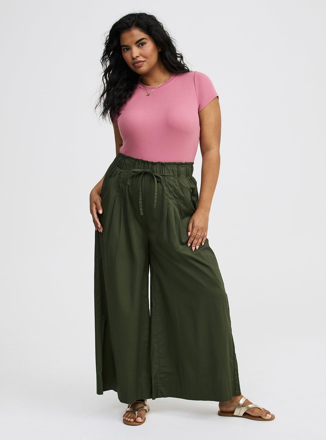 Pull-On Paper Bag Crop Pant