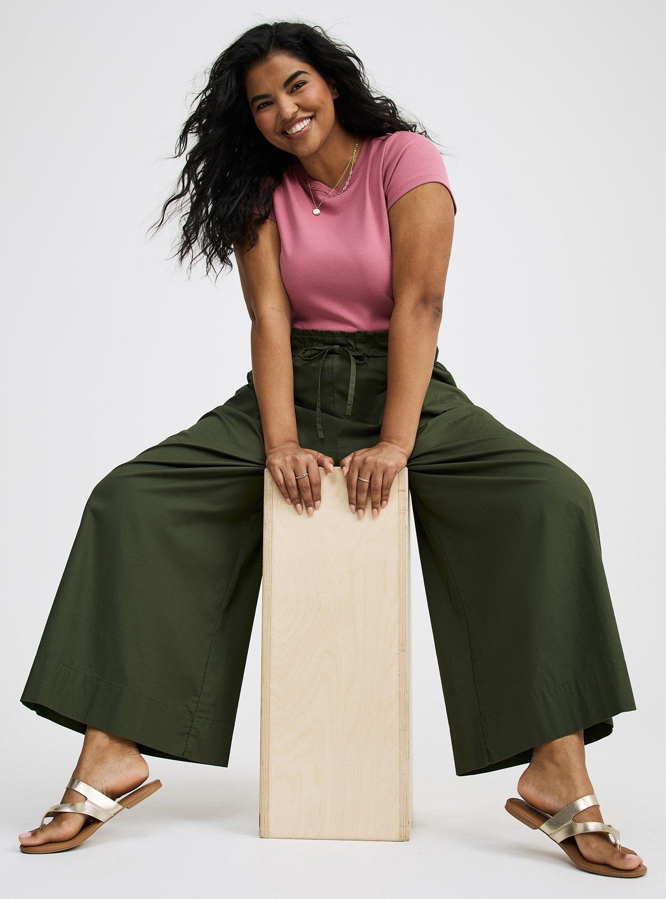 Pull-On Paper Bag Crop Pant