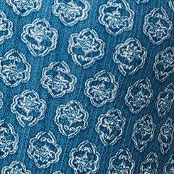 Plus Size Ruffle Tank, FLOWER MOTIF BLUSTEEL, swatch