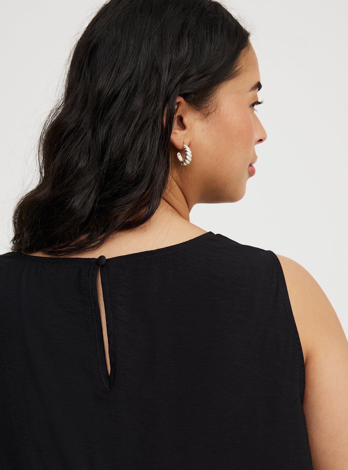 Hammered Viscose Drop-Waist Tank