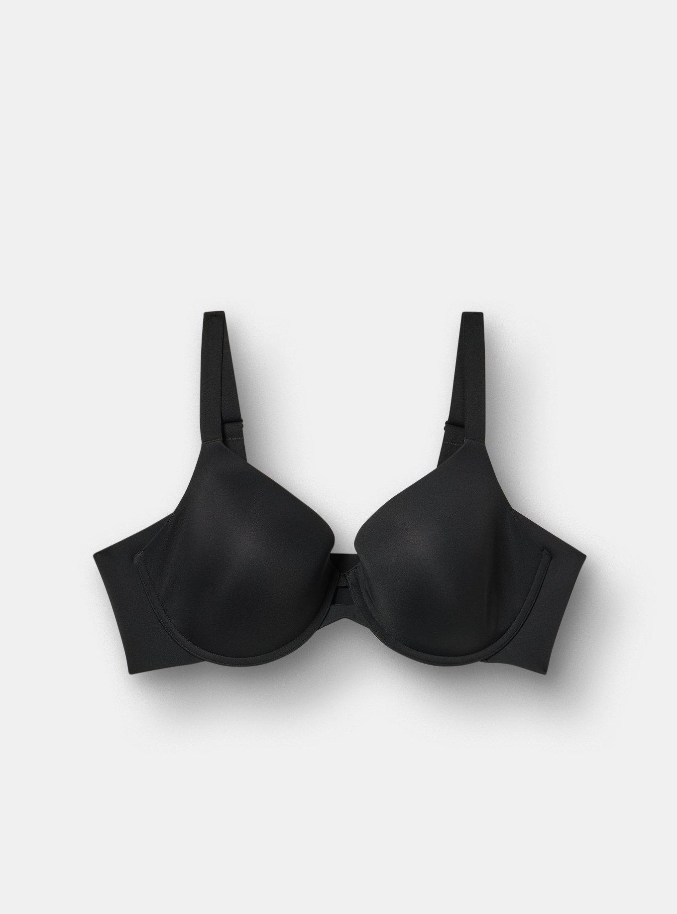 Invisible Support Full-Coverage Bra, RICH BLACK, flat