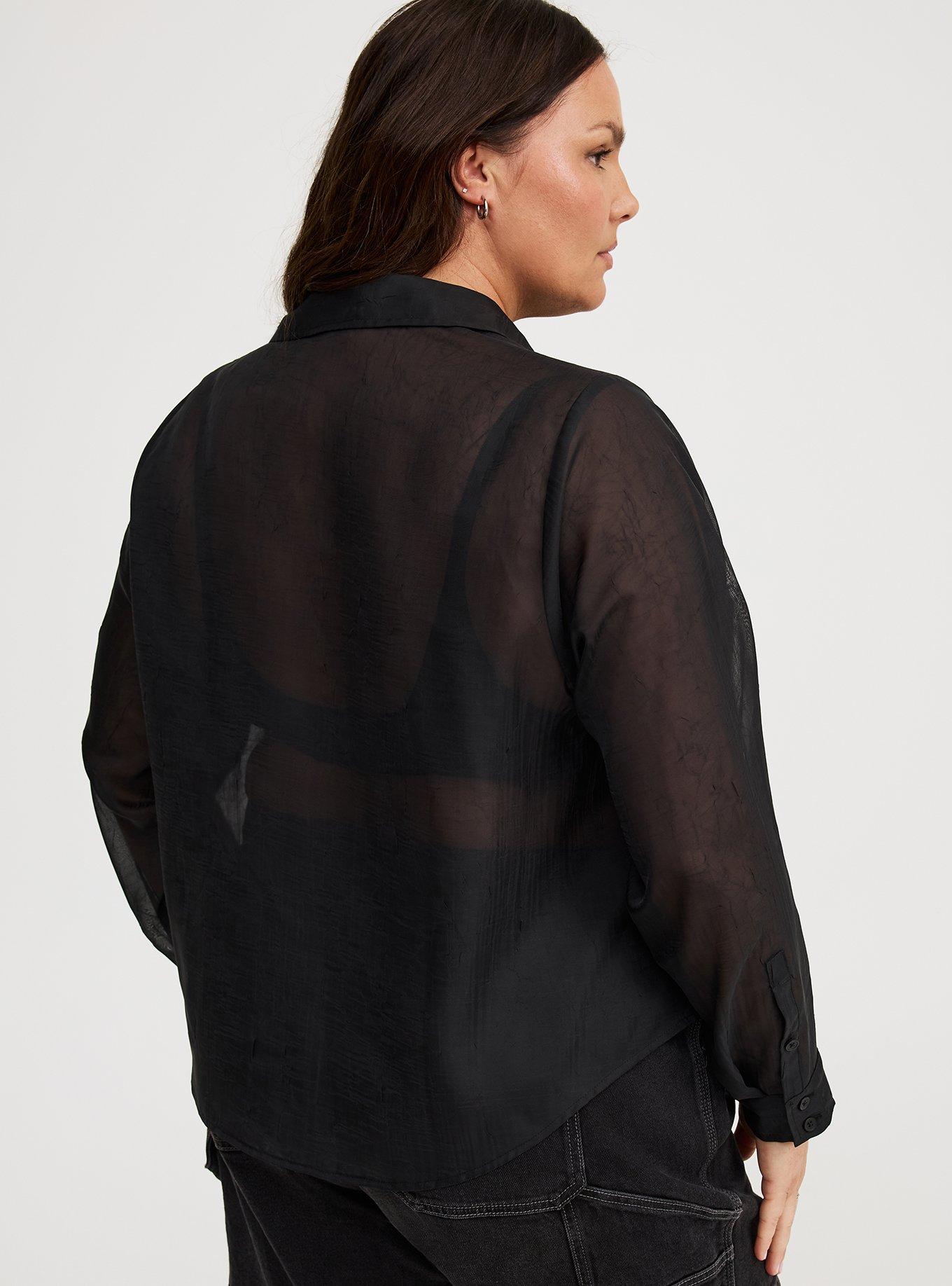 Sheer Button-Up Shirt
