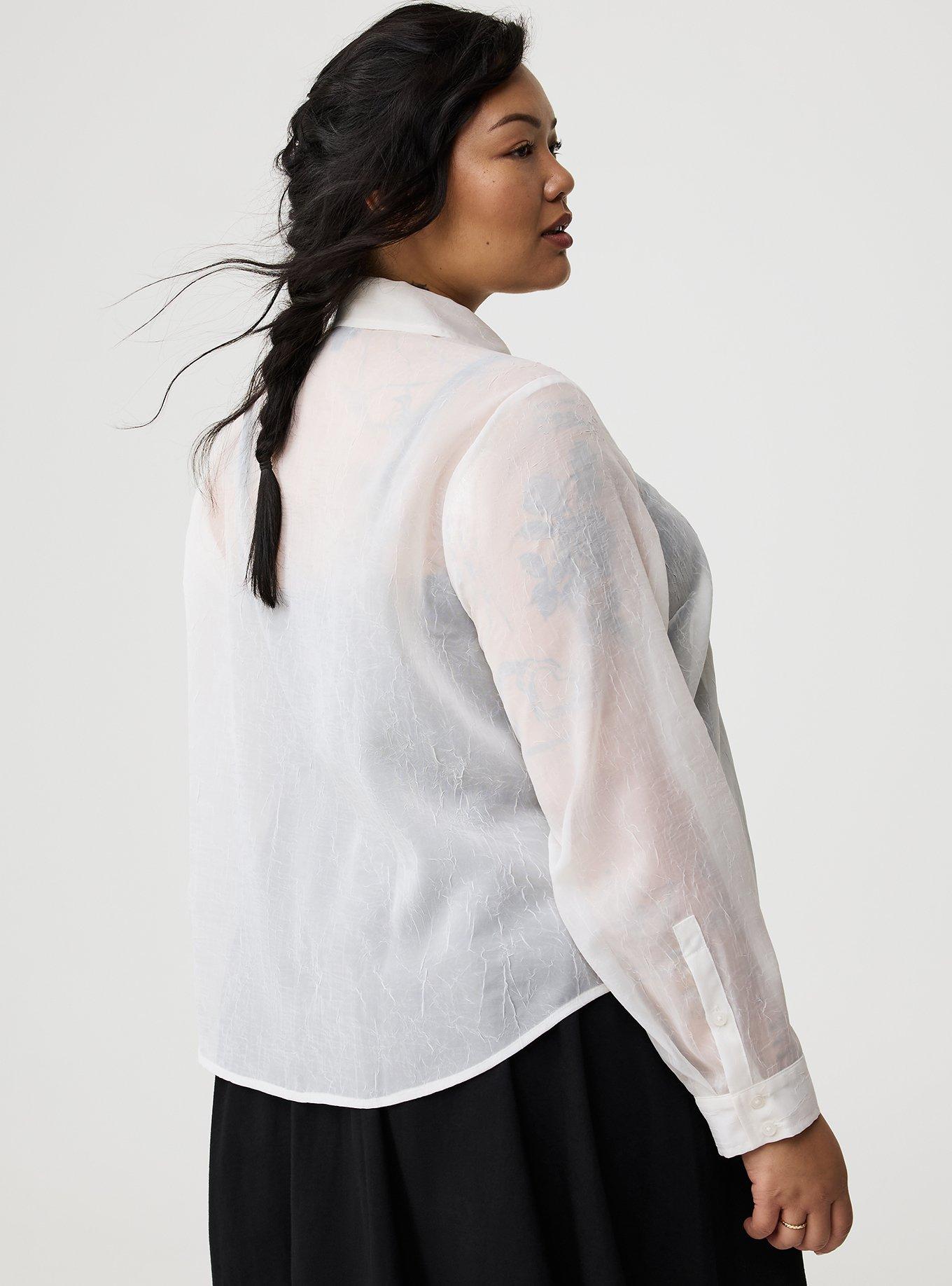 Sheer Button-Up Shirt